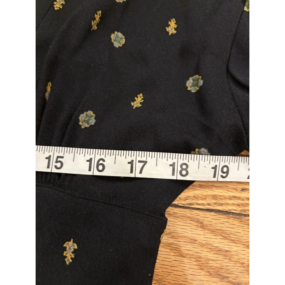 Free People Love Grows Long Sleeve Romper Keyhole Fairy Boho Black SZ M Medium - Picture 8 of 10